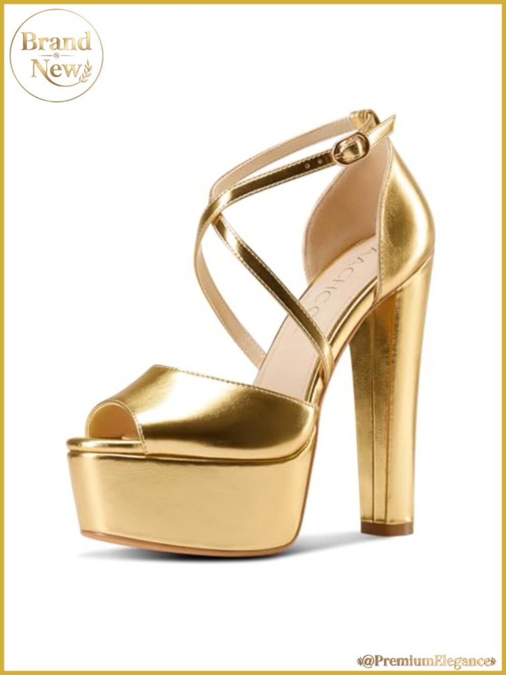 Womens Platform Chunky Block Heel Sandals Peep Toe Ankle Strap 5.9" Heels